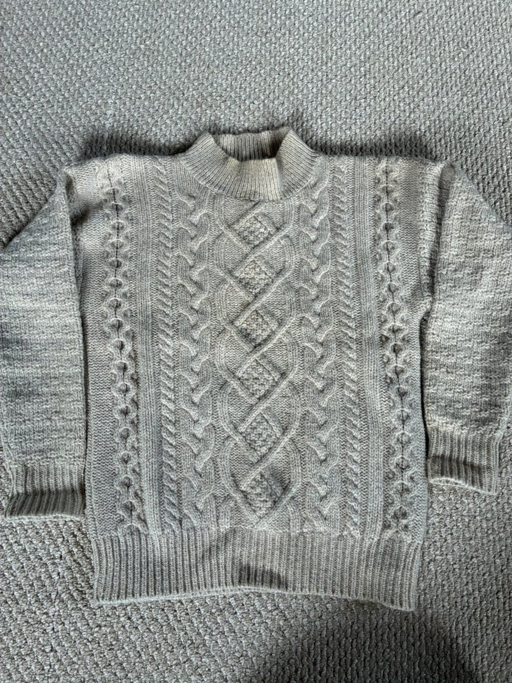 PGS Peters General Store Beige Sweater Womens Pure Wool Knit Fishermans Large